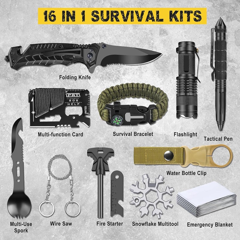 NewFation Gifts for Men Him Dad Husband, 28-In-1-Survival Kits, Men's Gifts Survival Gear, Stocking Stuffers for Men Christmas Birthday Gifts, Unique Cool Gadgets Gifts for Camping, Hiking, Hunting - Image 5